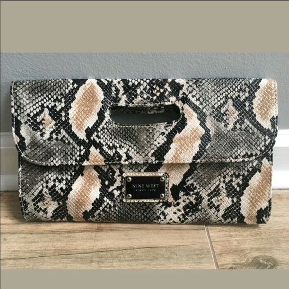 Nine West Python Clutch Purse - Picture 1 of 7